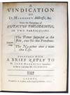 HAMMOND, HENRY. A Vindication of Dr. Hammond’s Addresse, &c. From the Exceptions of Eutactus Philodemius, in Two Particulars.  1650